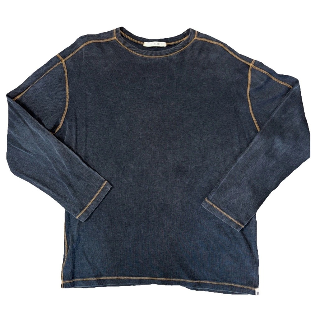 Jake Agave Men LG Blue Acid Wash Waffle Knit Supima Cotton Thermal Baselayer USA